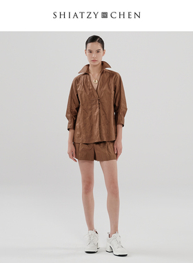 SHIATZY CHEN/夏姿·陈中国风2024年新品艳实系列混纺短裤146043