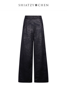 蜃缕系列提花混纺阔腿裤 夏姿·陈2024年新品 149253 CHEN SHIATZY