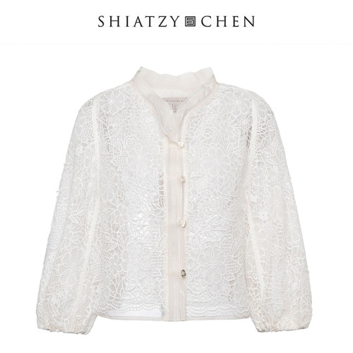 SHIATZY CHEN/夏姿·陈26早春初筵系列蕾丝短版七分袖外套160496