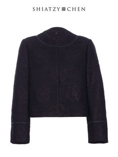 SHIATZY 夏姿·陈中国风流啭系列暗纹提花呢外套633426 CHEN