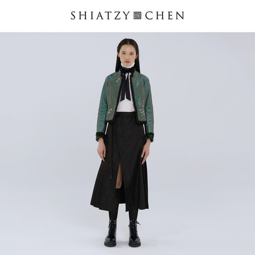 SHIATZY CHEN/夏姿·陈25年新品曲境系列立领刺绣修身外套658256