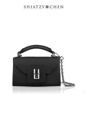 SHIATZY CHEN/夏姿·陈玉石转锁小牛皮包链条可斜挎1B1341