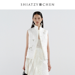 墨沫系列提花刺绣夹棉背心641634 夏姿·陈秋冬新品 SHIATZY CHEN