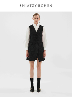 SHIATZY 夏姿·陈中国风流啭系列提花马甲633464 CHEN