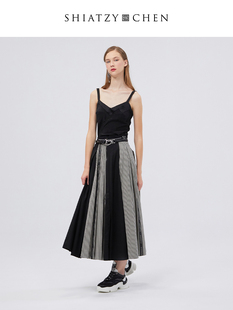 SHIATZY 夏姿·陈中国风纯棉格纹长裙132692 CHEN
