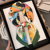 小方巾女通勤装 百搭时尚 饰领巾 新款 可爱卡通猫猫头丝巾2026春季