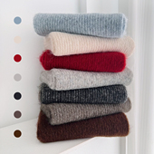 新款 韩系羊毛混纺高级感纯色围巾女秋冬加厚保暖针织百搭毛线围脖