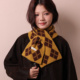 2025新款 韩系英伦风菱形格100%羊毛小围巾女冬季 保暖百搭针织围脖