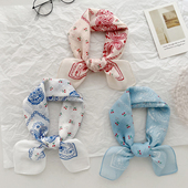 2025新款 饰领巾小头巾百搭 可爱樱桃发带丝巾小方巾女春夏围巾装