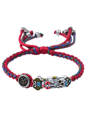 真安顺银生肖手链男女通用民族风