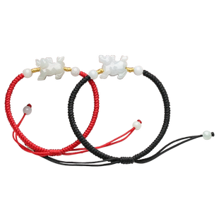 真安顺翡翠玉红绳手链本命年飞黄腾达马到功成属马年龙蛇新年礼物