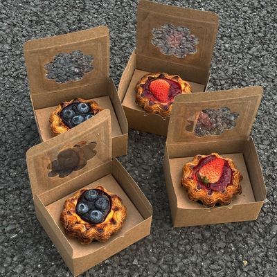 网红蛋挞包装盒太阳花边蛋挞玉米挞水果挞葡式蛋挞打包盒子单个装