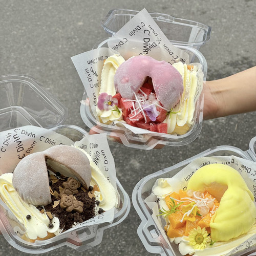 网红雪媚娘食品级PET透明打包盒