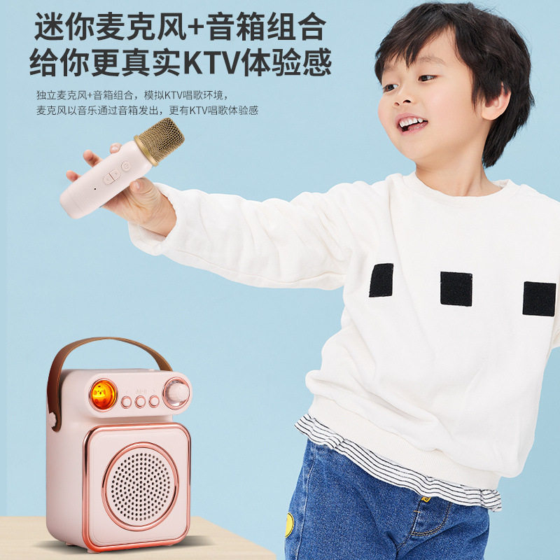无损音质跨境无线蓝牙音箱户外插卡U盘复古音响话筒一体机礼品