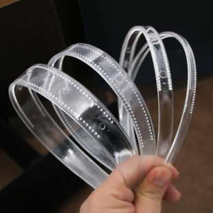 diy手工制作材料发箍透明头箍带齿防滑发箍可拉直发捆透明发卡子