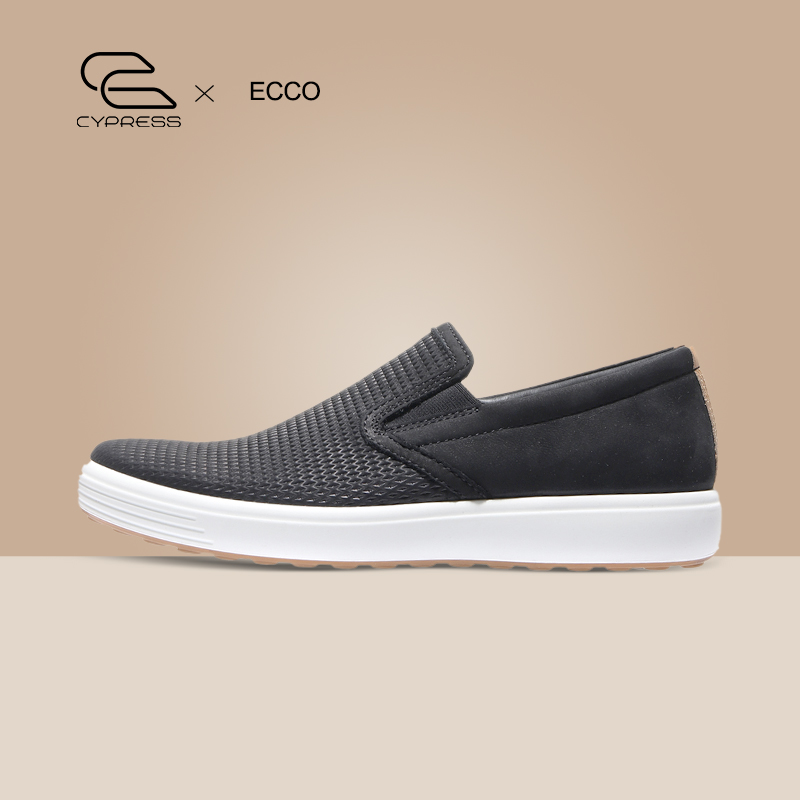 ECCO/爱步男鞋春秋单鞋牛皮一脚蹬休闲运动乐福鞋 柔酷7号470484