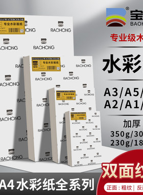 宝虹水彩纸A3A4A5美术生专用
