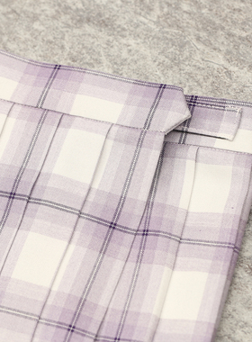 薰衣草色JK制服百褶裙学生正统学院风春夏秋轮褶定制淡紫色格子裙