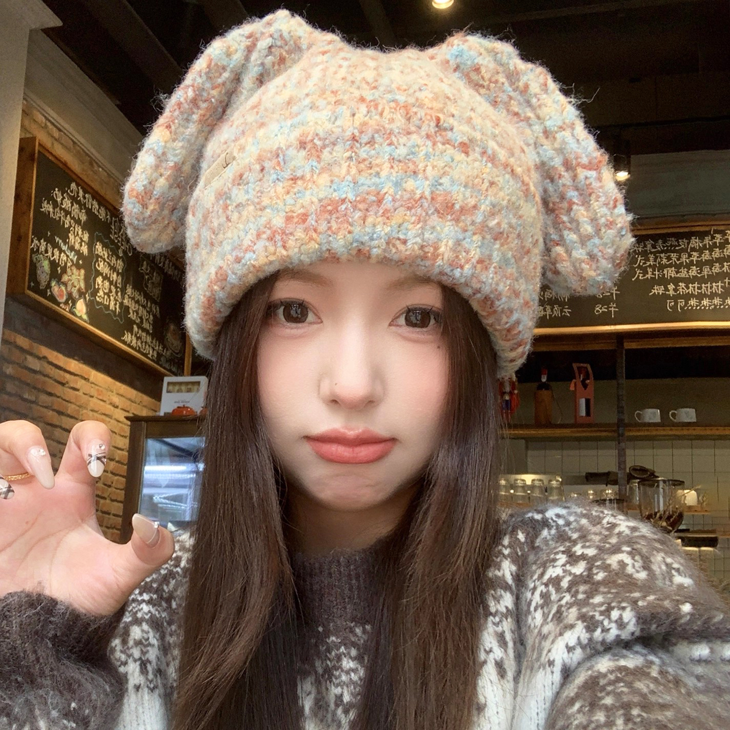 灵允毛线帽出游可爱女冬网红同款