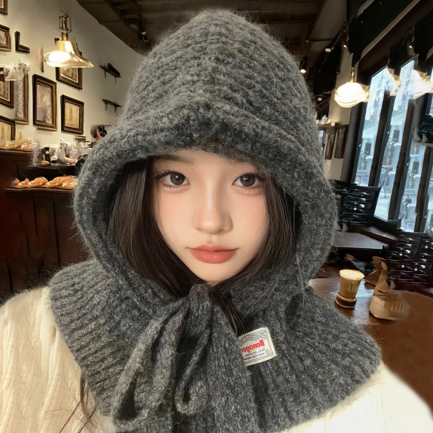 灵允套头帽出游休闲女冬网红同款