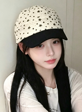 千禧风五角星印花马术帽鸭舌帽夏
