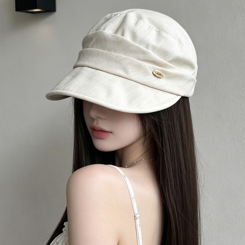 夏季女款亚麻显脸小防晒马术帽