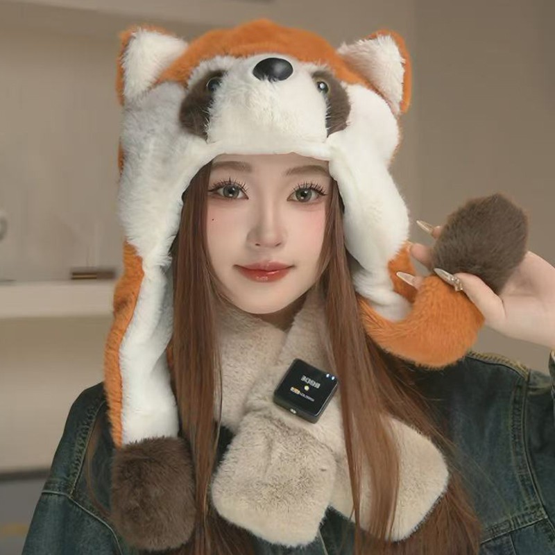 灵允毛绒帽逛街可爱女冬网红同款