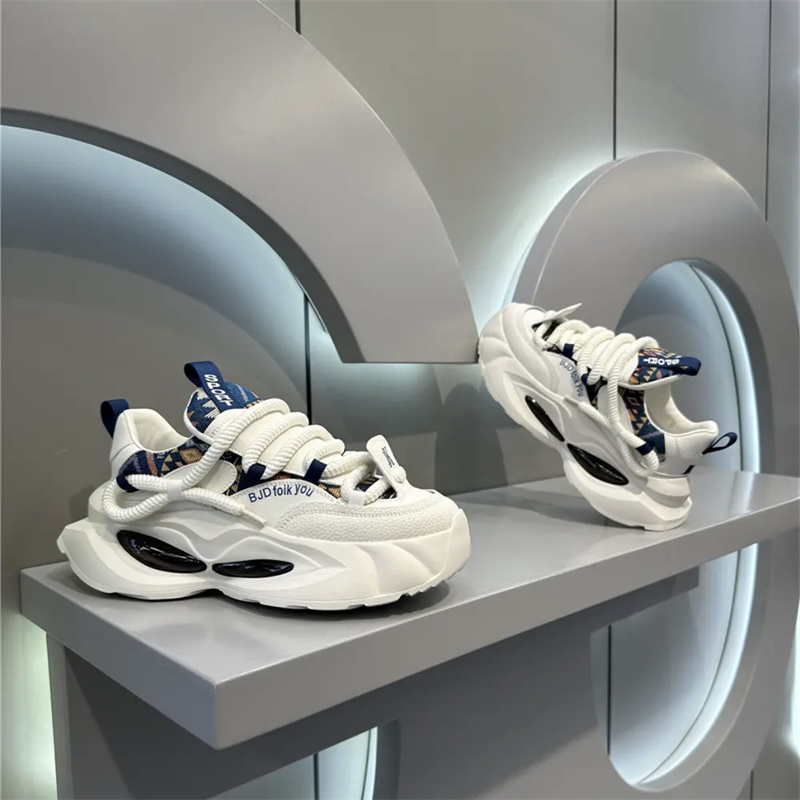 威森布鲁克思男鞋秋季新款时尚印花刺绣老爹鞋厚底增高休闲运动鞋