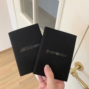 工厂直销新款高端黑色帆布便捷护照夹护照本 黑色收纳化妆包卡包