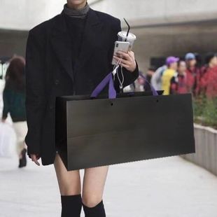 服装手提袋加宽加长纸袋超大容量女装皮包礼盒礼品袋高档现货印刷