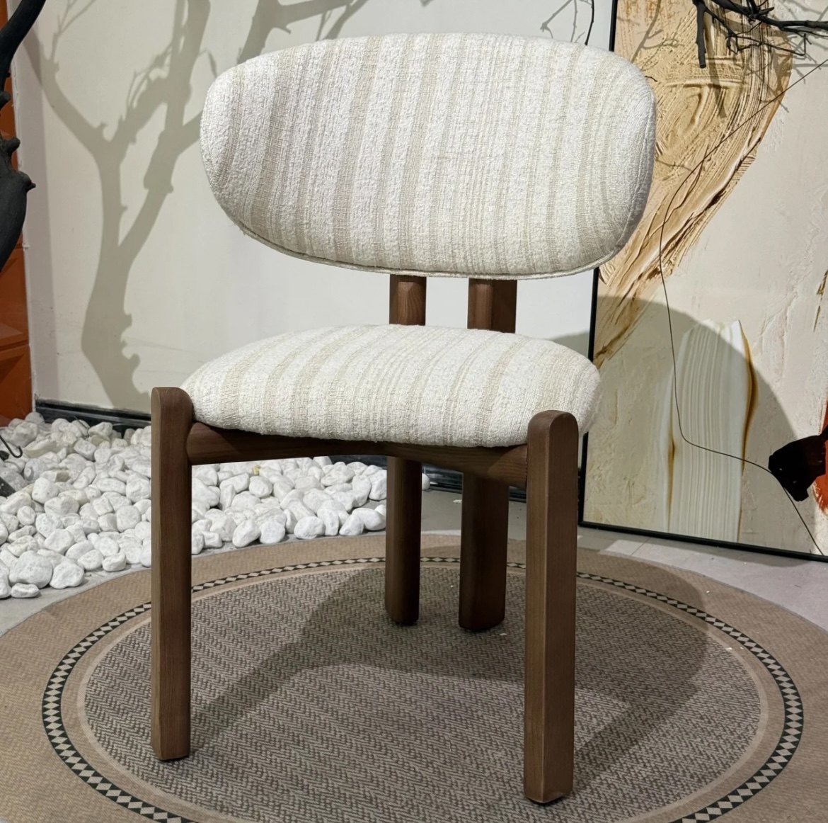 中古餐椅实木复古布艺奶油风自然慵懒法式椅子2025新款化妆靠背椅,住宅家具,餐椅,淘宝优惠券,粉丝福利购,淘宝优惠卷