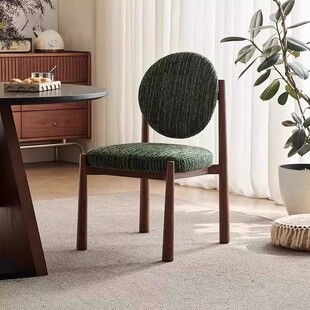 贝利椅中古风餐椅法式复古风实木靠背2026新款舒适感椅子客厅家用