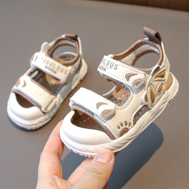 夏季宝宝凉鞋男宝包头0一1-3岁半软底婴儿学步鞋女沙滩鞋男童鞋子