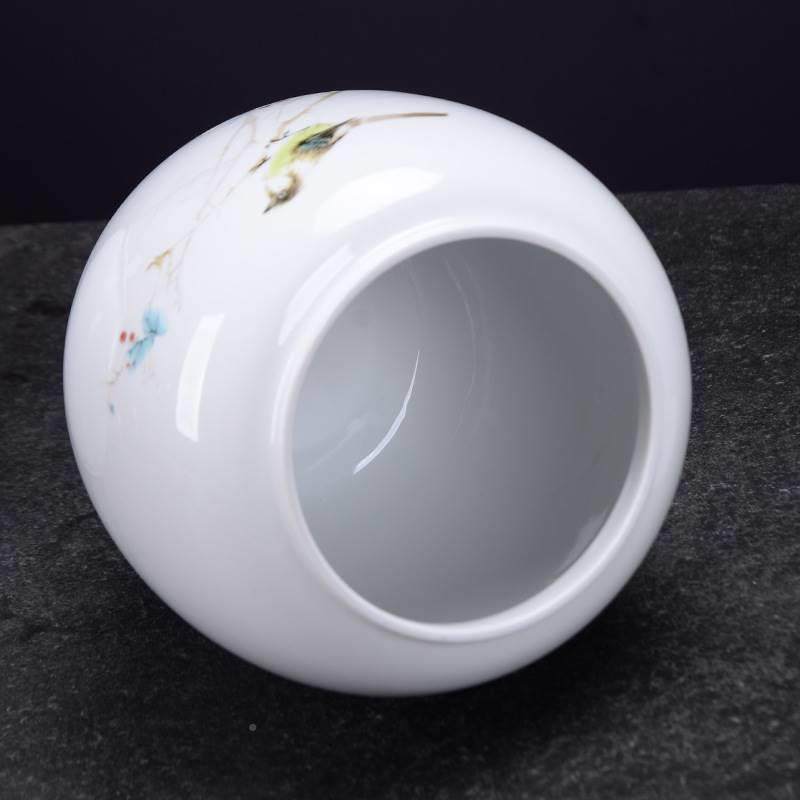 德陶瓷白瓷小号便家白瓷大号携密封茶叶罐用迷洱你防潮存储罐普红