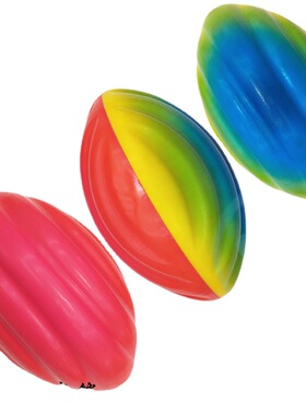 新款 儿童运动玩具球pu发泡海绵弹力球18cmPU球彩虹橄榄球