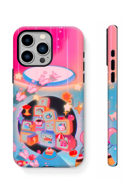 卡通插画粉红色菲林壳软壳华为mate60苹果15promax二合一iPhone13mini手机壳小米14全包硬壳