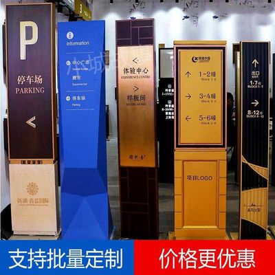 不锈钢立式导向牌精神堡垒导视停车场商场户外景区索引指示牌定制