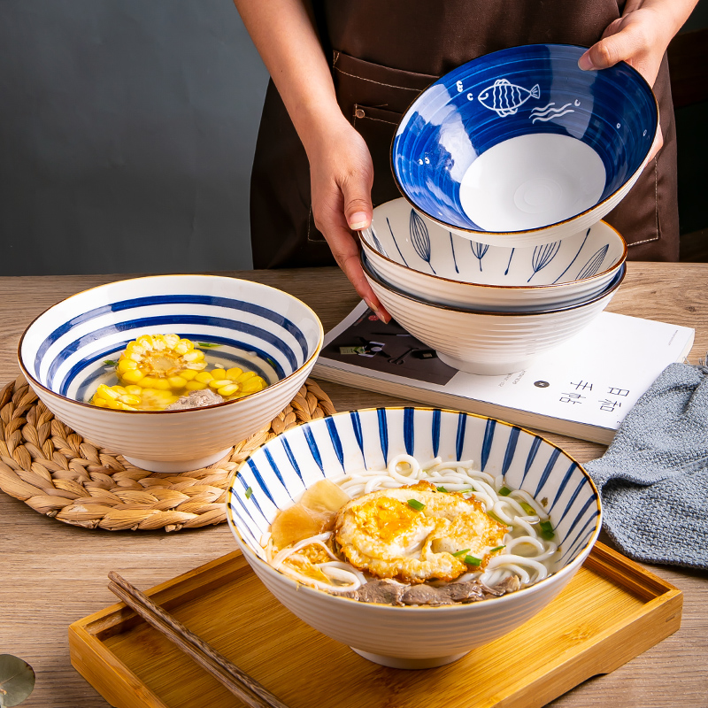 和彩日式拉面碗陶瓷大号碗斗笠碗