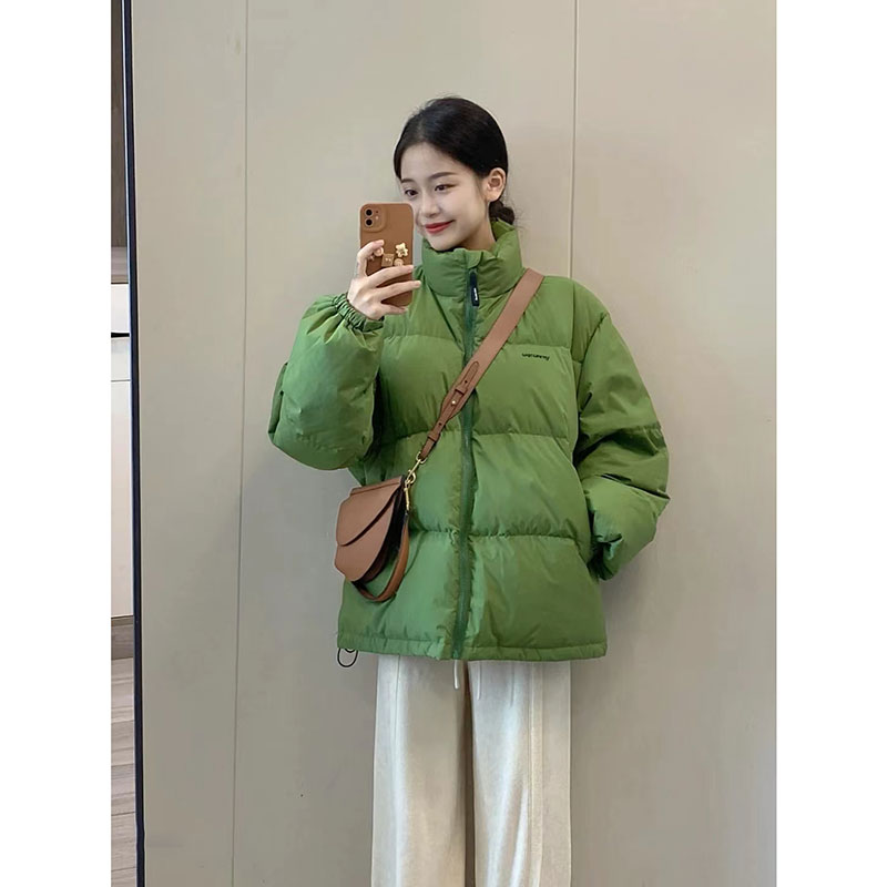 플러스 사이즈 겨울 새로운 짧은 녹색 면화 코트 여성 느슨한 빵 코트 BF 두꺼운 면화 코트 재킷 몸집이 작은 탑