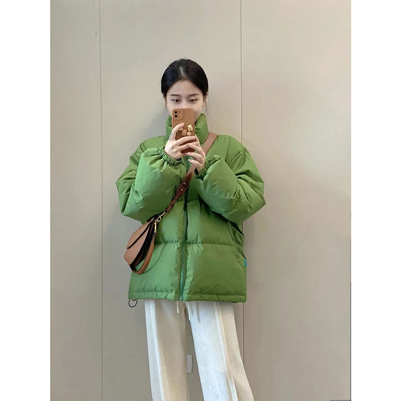 플러스 사이즈 겨울 새로운 짧은 녹색 면화 코트 여성 느슨한 빵 코트 BF 두꺼운 면화 코트 재킷 몸집이 작은 탑