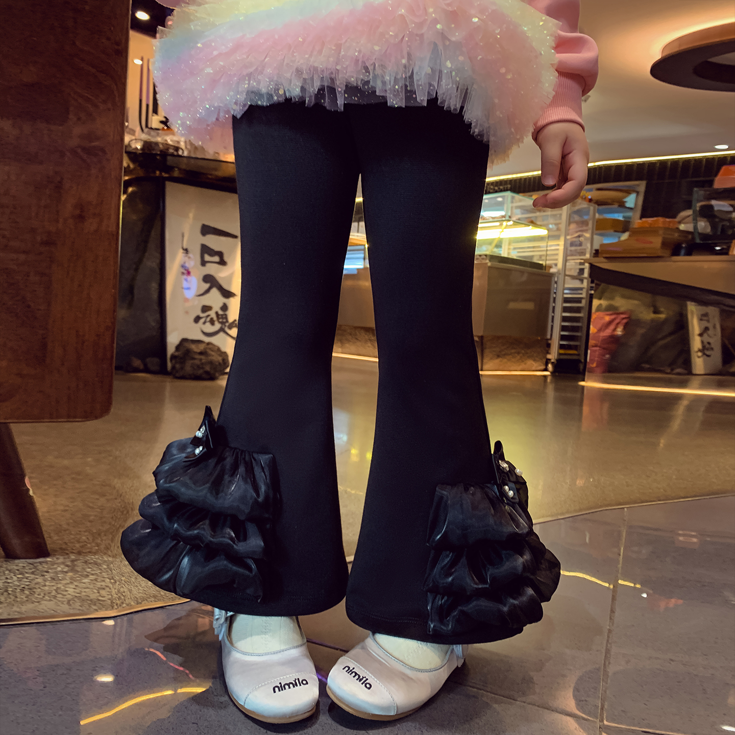 【裸感神裤】小香风高腰喇叭裤