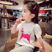 t恤夏装 休闲上衣小女孩打底衫 2026新款 韩版 洋气儿童薄款 女童短袖