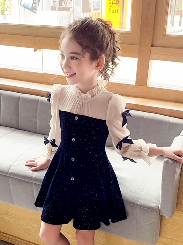 Весеннее платье, детская юбка, бархатный осенний наряд маленькой принцессы, в корейском стиле, в западном стиле, французский стиль