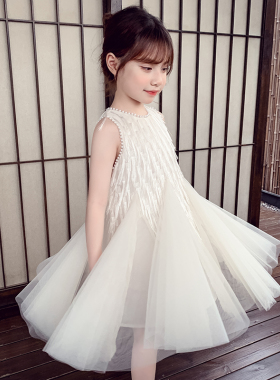 女童公主裙夏装2026新款儿童时尚网红背心裙小女孩洋气网纱连衣裙