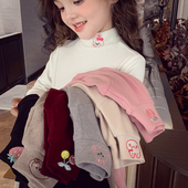 儿童百搭内搭上衣小女孩半高领长袖 女童打底衫 秋冬2025新款 T恤潮