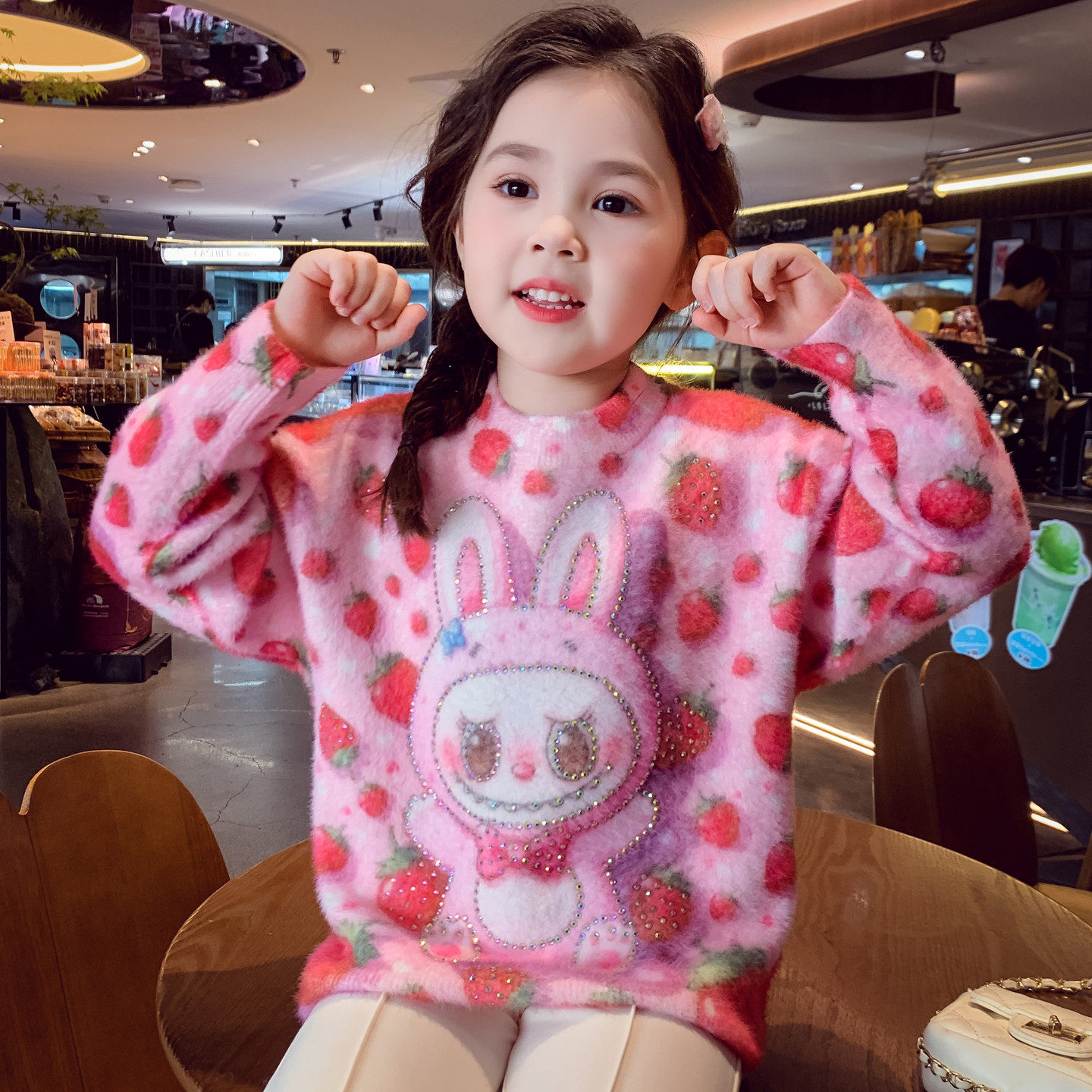 【软萌羞答答】卡通水貂绒毛衣
