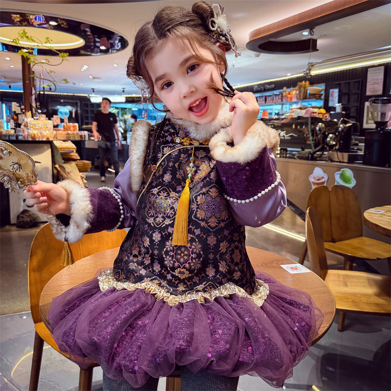 米米哈罗女童唐装公主裙冬2025新款儿童旗袍拜年服女孩夹棉连衣裙,童装/婴儿装/亲子装,旗袍,淘宝优惠券,粉丝福利购,淘宝优惠卷