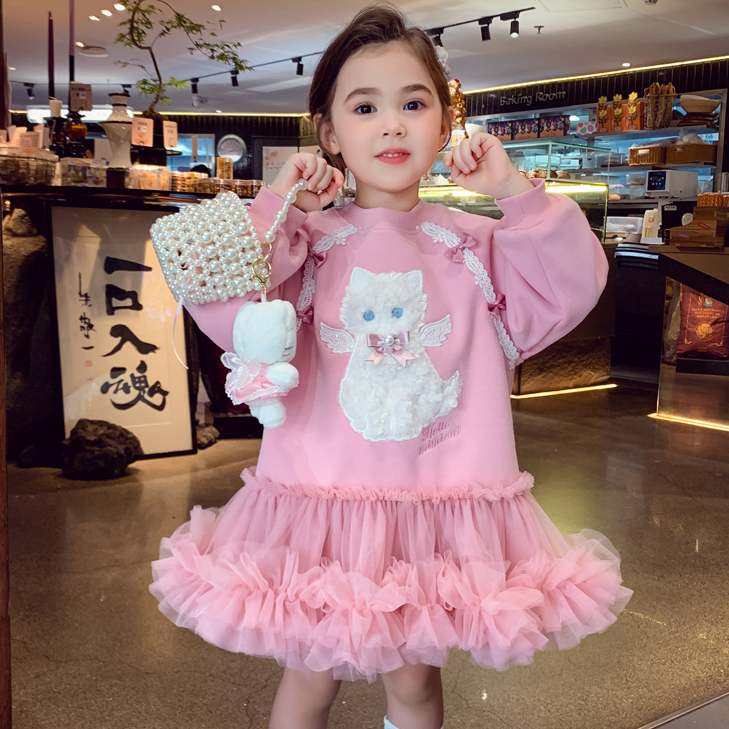 【小猫天使】软萌小猫网纱卫衣裙