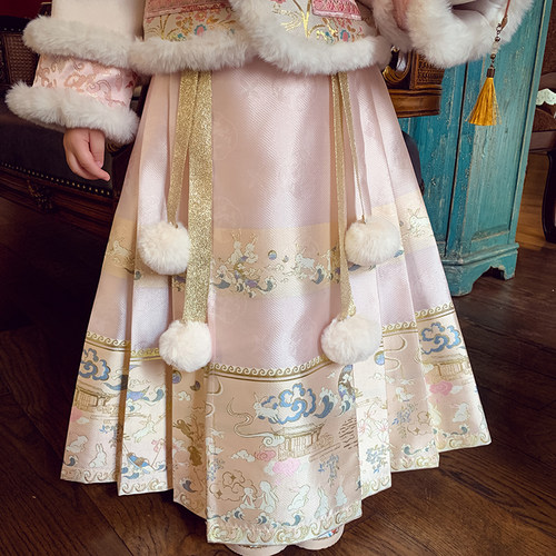 【月宫玉兔】国风织锦提花马面裙