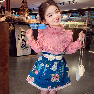 洋气儿童荷叶边宽松上衣小女孩法式 女童衬衫 春装 2026新款 衬衣 长袖
